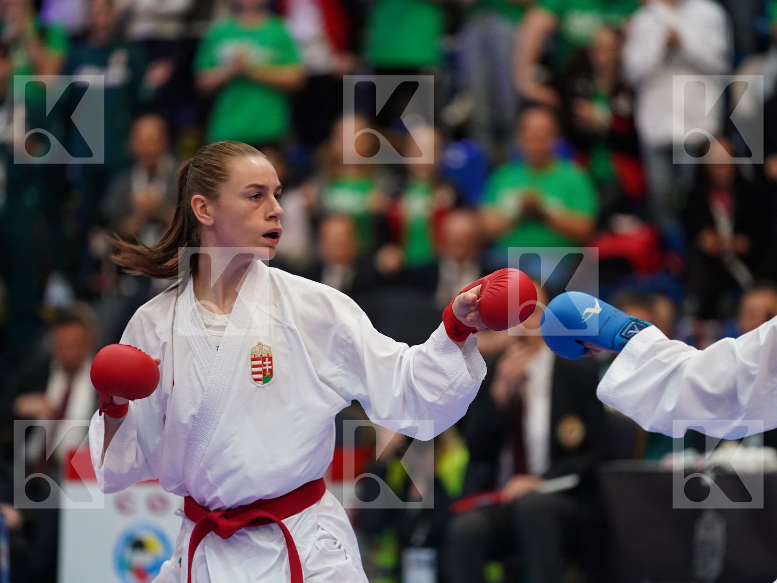 BARANYI ZSOFIA (HUNGARY) vs CHERNYSHEVA ANNA (RUSSIAN FEDERATION) in Under 21 Kumite Female -55 Kg - Final bout