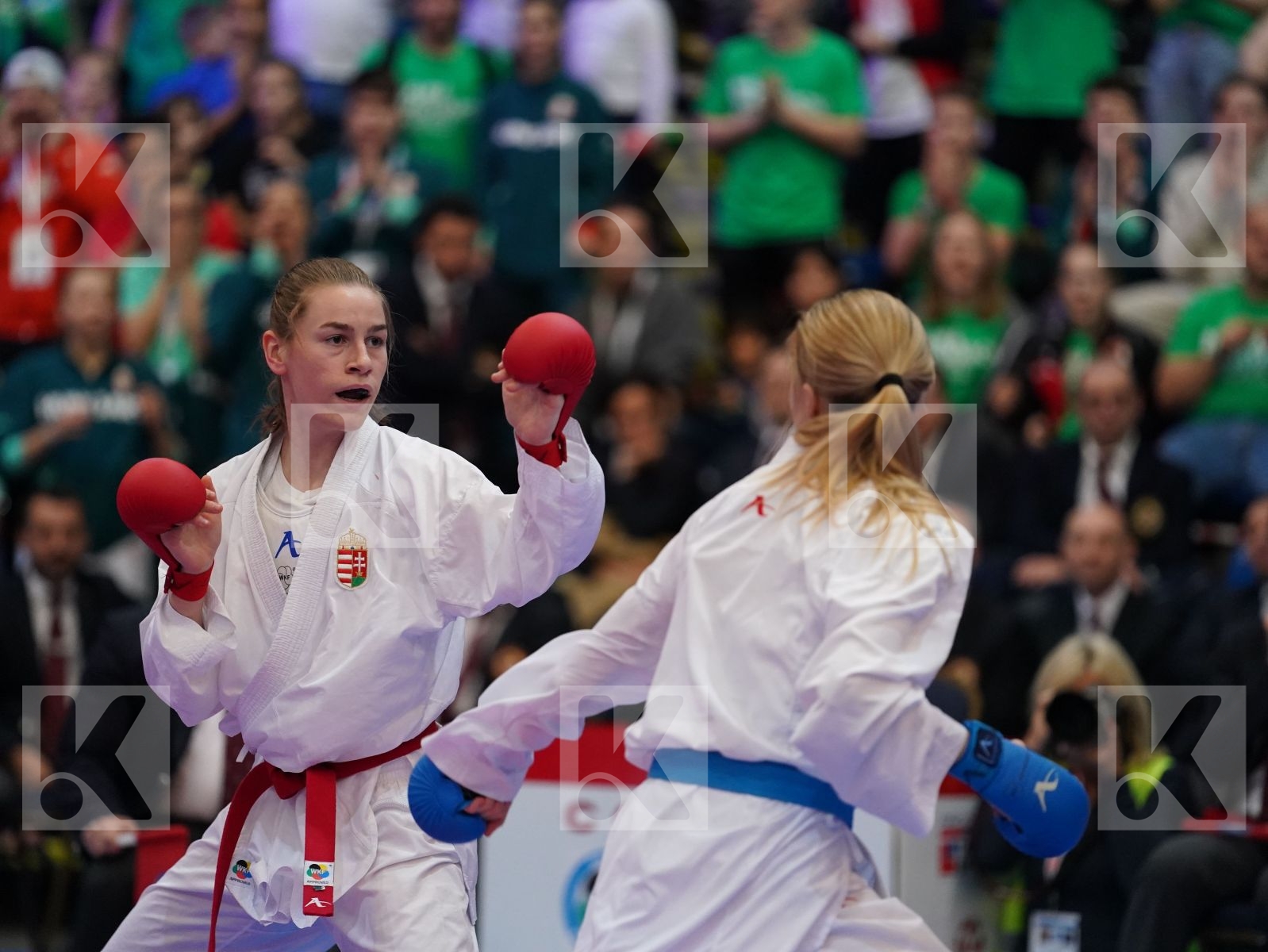 BARANYI ZSOFIA (HUNGARY) vs CHERNYSHEVA ANNA (RUSSIAN FEDERATION) in Under 21 Kumite Female -55 Kg - Final bout
