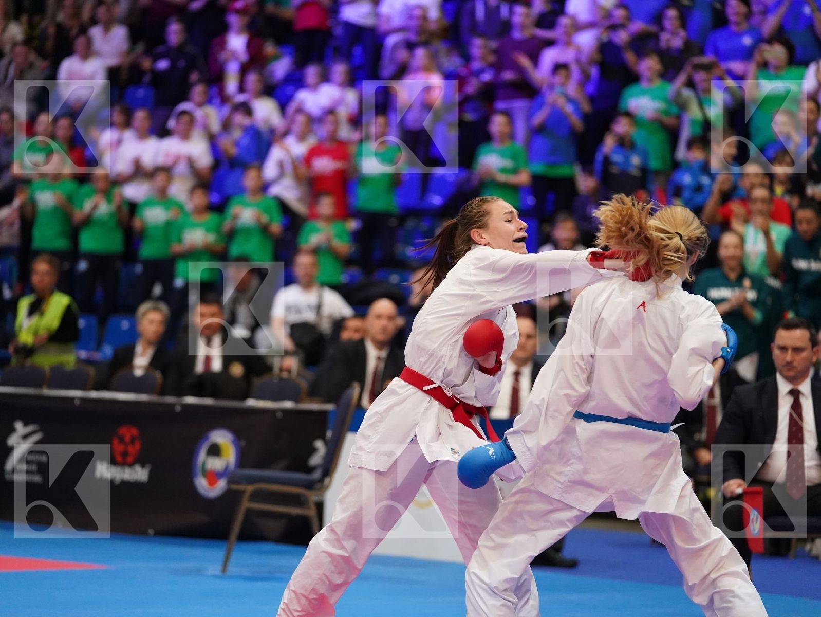 BARANYI ZSOFIA (HUNGARY) vs CHERNYSHEVA ANNA (RUSSIAN FEDERATION) in Under 21 Kumite Female -55 Kg - Final bout