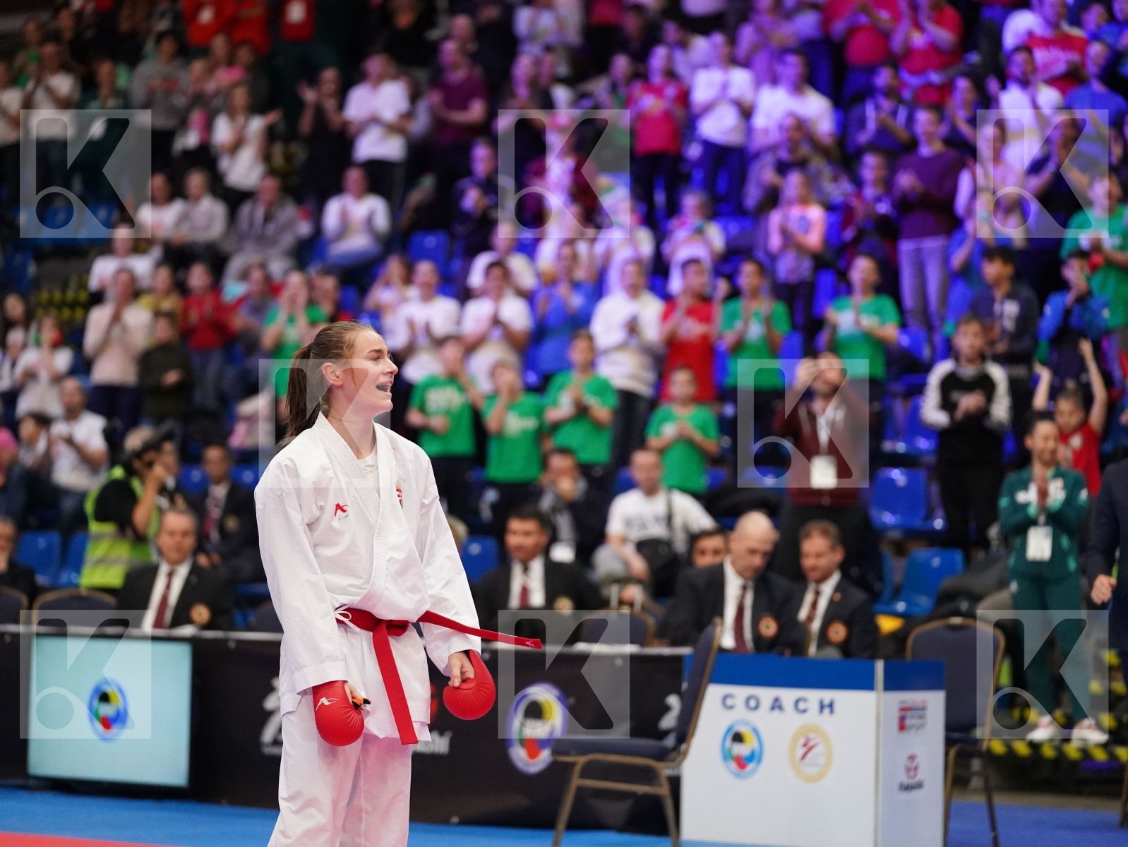 BARANYI ZSOFIA (HUNGARY) vs CHERNYSHEVA ANNA (RUSSIAN FEDERATION) in Under 21 Kumite Female -55 Kg - Final bout