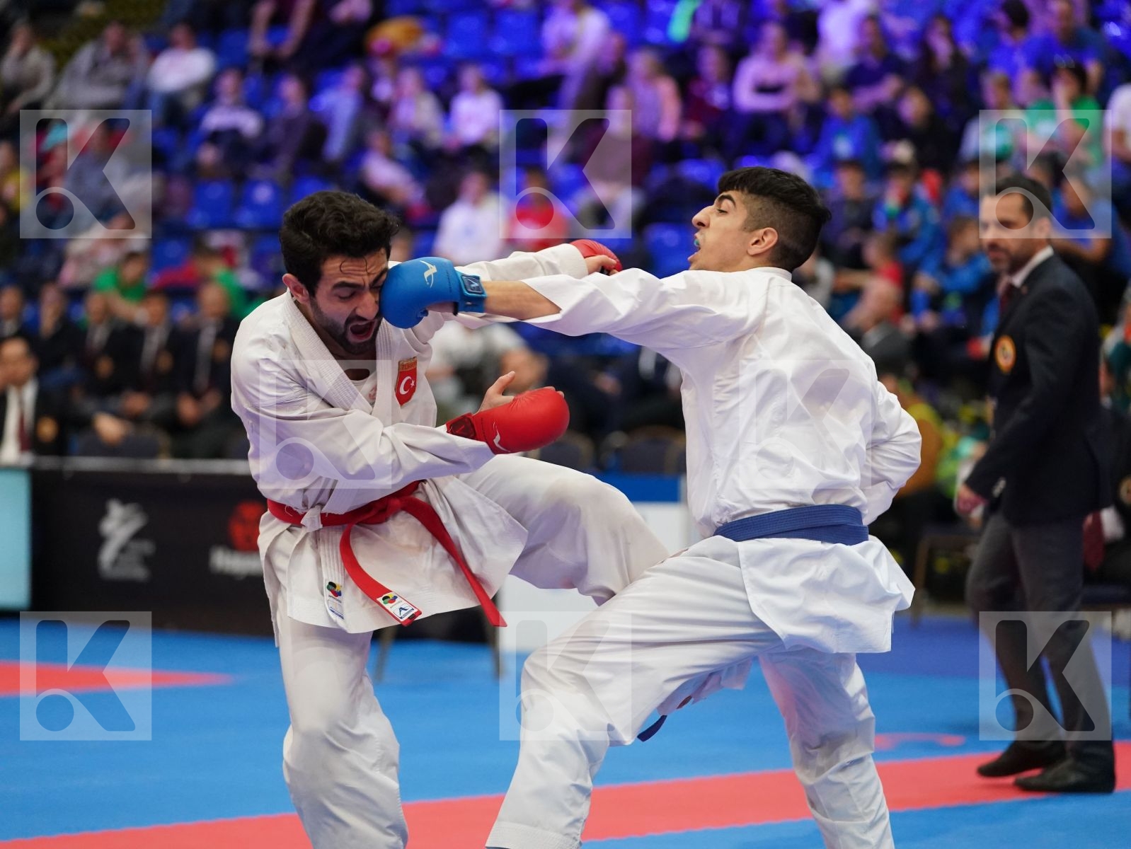 ATES OMER FARUK (TURKEY) vs XENOS CHRISTOS-STEFANOS (GREECE) in Under 21 Kumite Male -60 Kg - Final bout