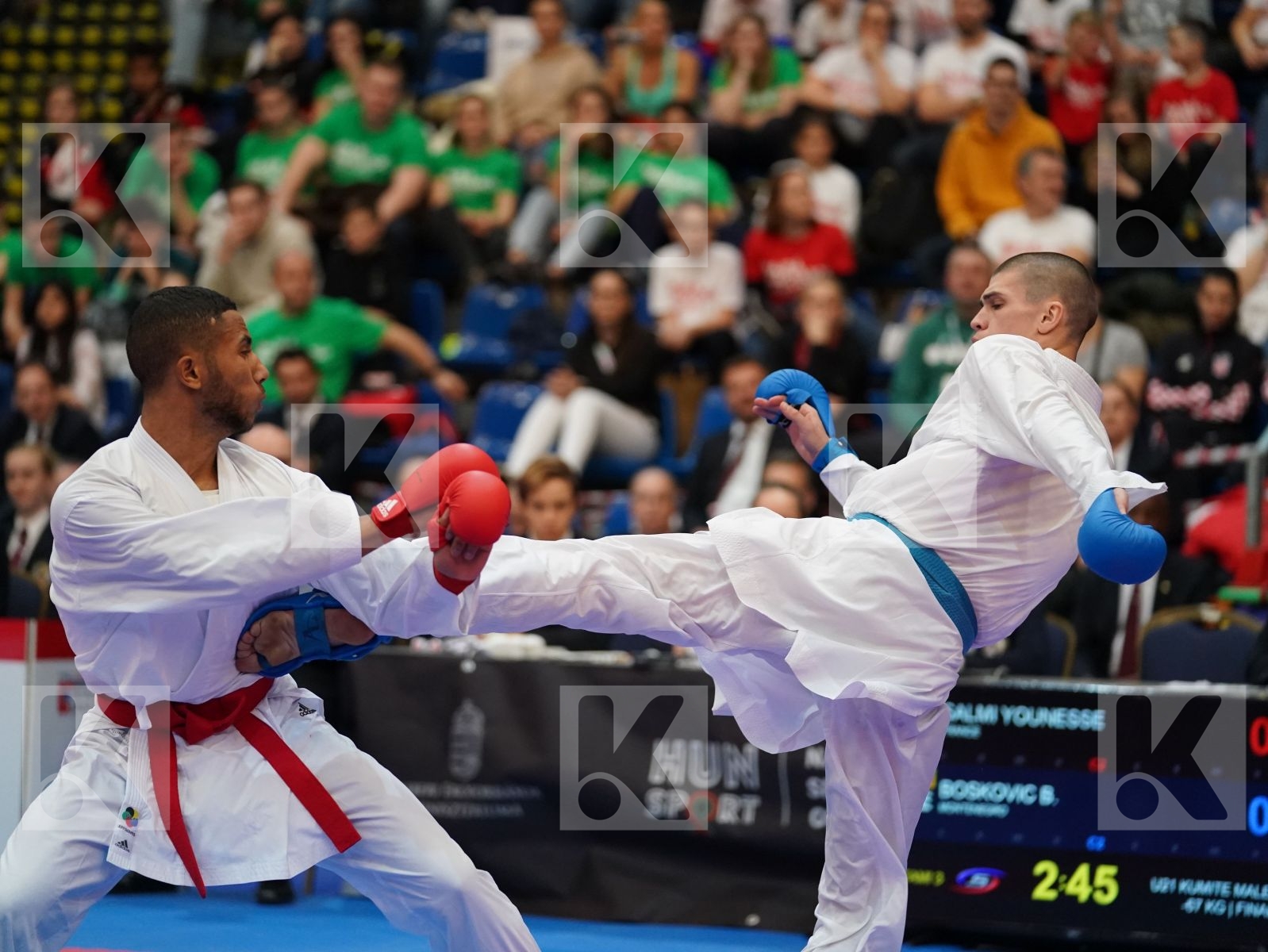 SALMI YOUNESSE (FRANCE) vs BOSKOVIC BOJAN (MONTENEGRO) in Under 21 Kumite Male -67 Kg - Final bout