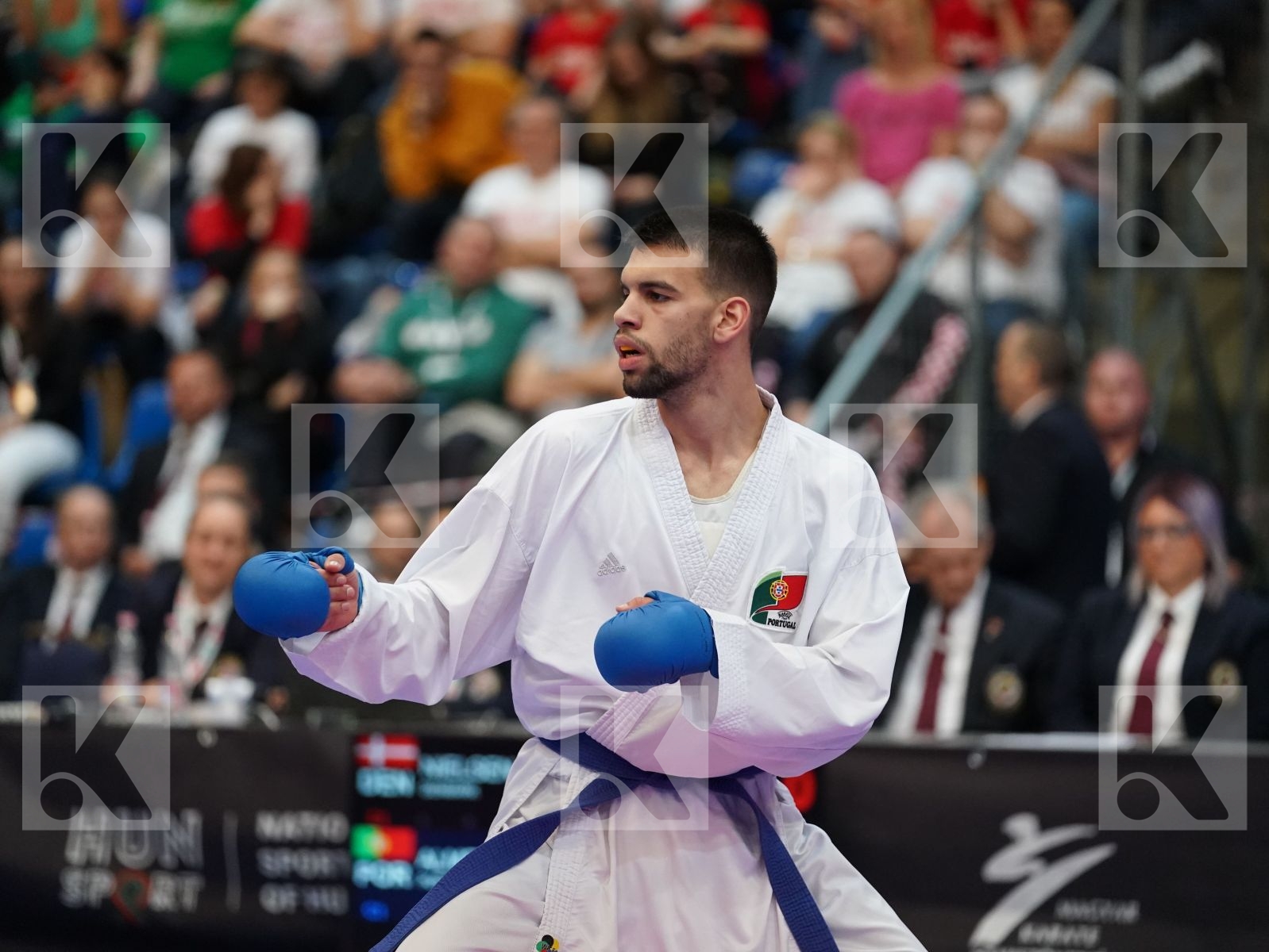 NIELSEN CHRISTOFFER (DENMARK) vs ALMEIDA TIAGO (PORTUGAL) in Under 21 Kumite Male -75 Kg - Final bout