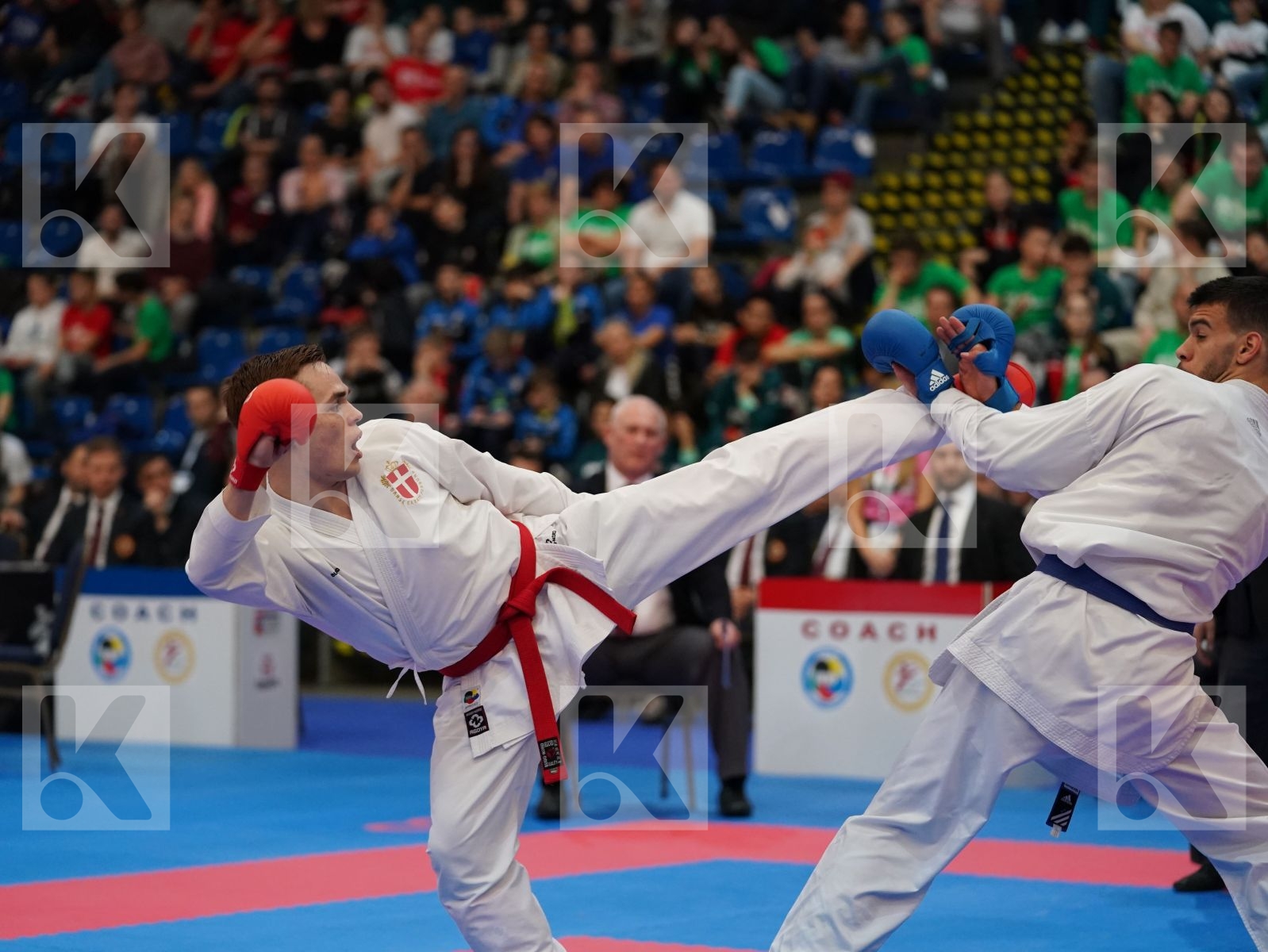 NIELSEN CHRISTOFFER (DENMARK) vs ALMEIDA TIAGO (PORTUGAL) in Under 21 Kumite Male -75 Kg - Final bout