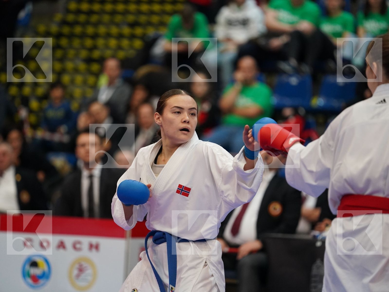 ISAEVA VICTORIA (RUSSIAN FEDERATION) vs SAELID ANNIKA (NORWAY) in Under 21 Kumite Female -68 Kg - Final bout