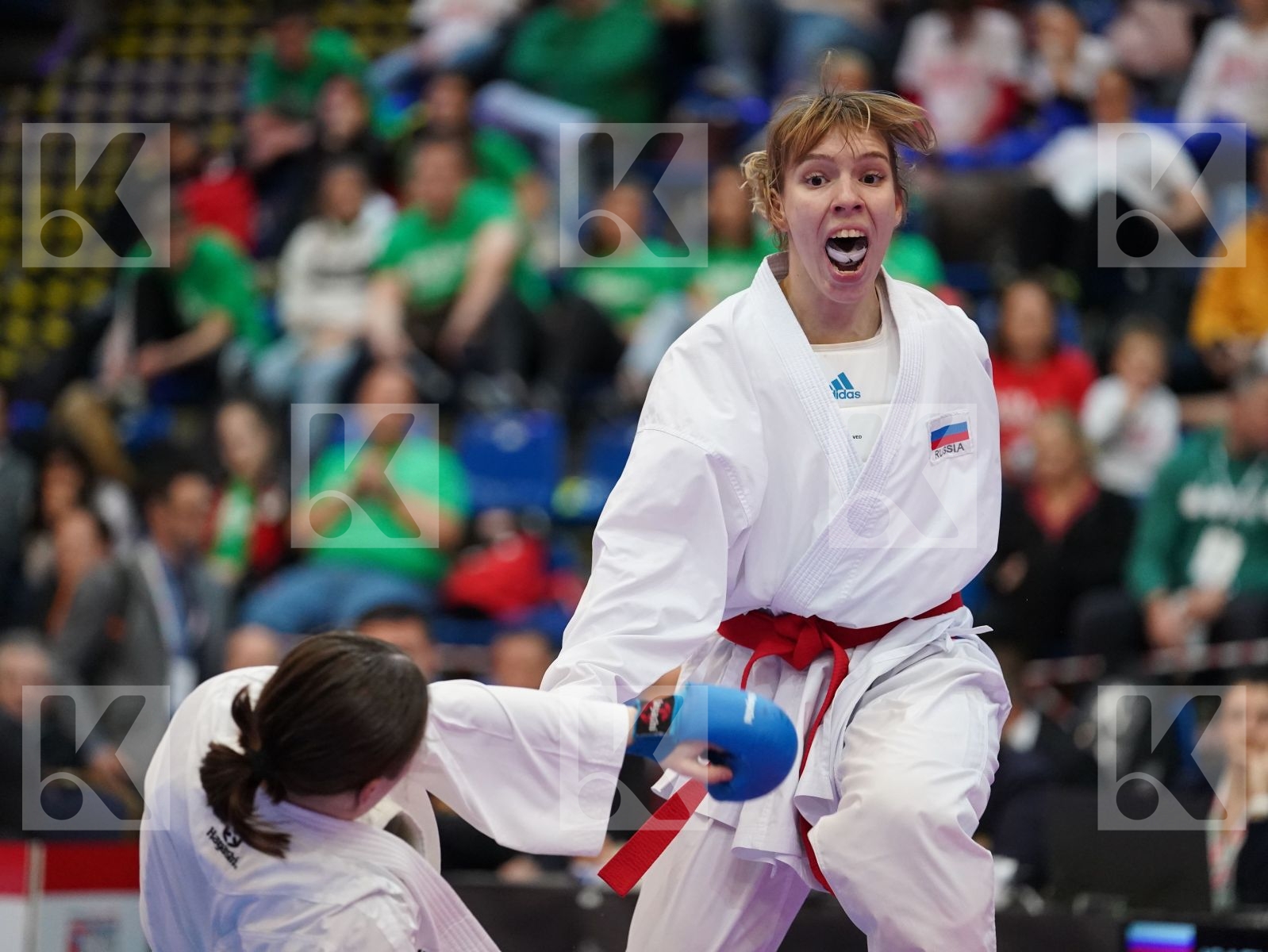 ISAEVA VICTORIA (RUSSIAN FEDERATION) vs SAELID ANNIKA (NORWAY) in Under 21 Kumite Female -68 Kg - Final bout