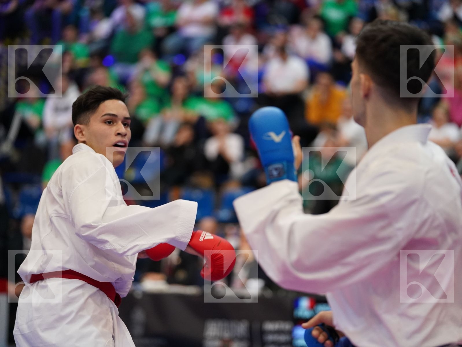 ABDESSELEM RAYBAK (FRANCE) vs MASTROGIANNIS KONSTANTINOS (GREECE) in Under 21 Kumite Male -84 Kg - Final bout