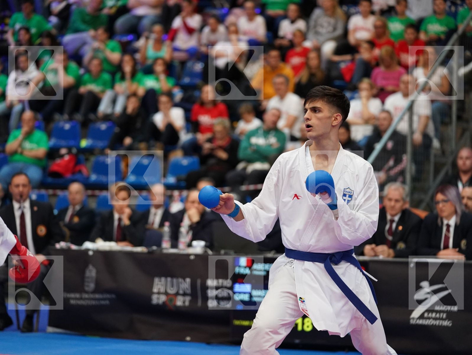 ABDESSELEM RAYBAK (FRANCE) vs MASTROGIANNIS KONSTANTINOS (GREECE) in Under 21 Kumite Male -84 Kg - Final bout