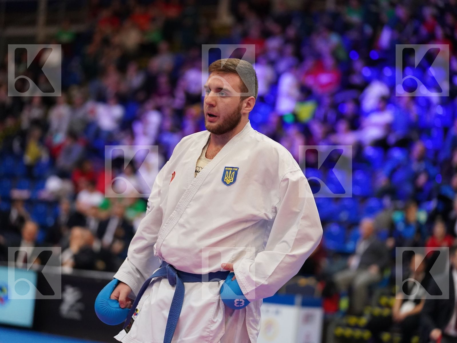 SMOLOVIC PREDRAG (MONTENEGRO) vs LAHUNOV IHOR (UKRAINE) in Under 21 Kumite Male 84+ Kg - Final bout