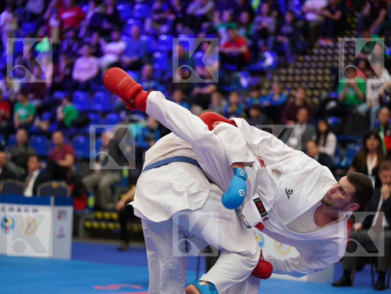 SMOLOVIC PREDRAG (MONTENEGRO) vs LAHUNOV IHOR (UKRAINE) in Under 21 Kumite Male 84+ Kg - Final bout