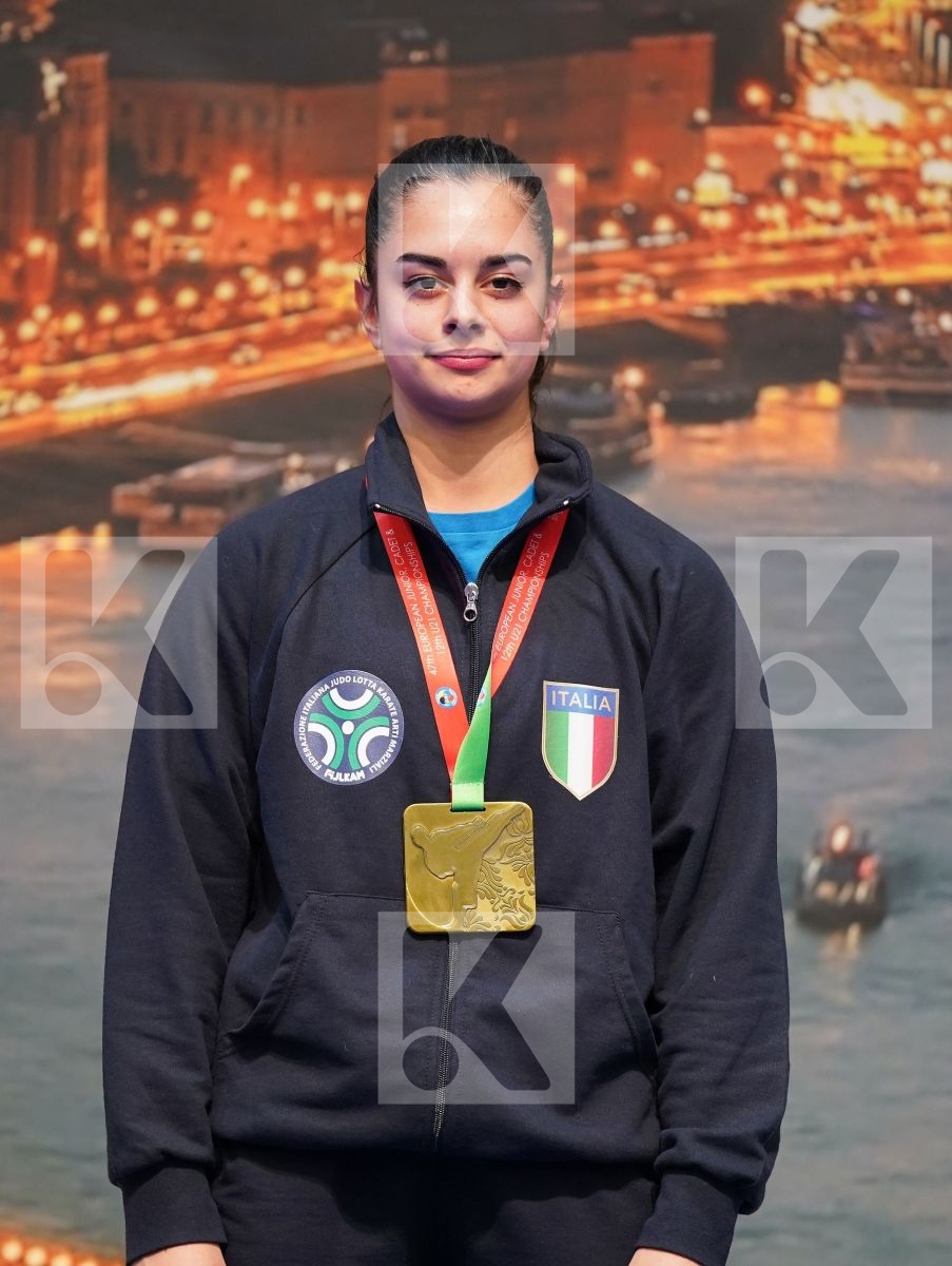INZOLI SONIA (ITALY), PEREZ ALVEZ AZAHARA (SPAIN), SIEBERT RITA (GERMANY), TUREMEN DAMLA SU (TURKEY) in Cadet Kata Female - Podium ceremony