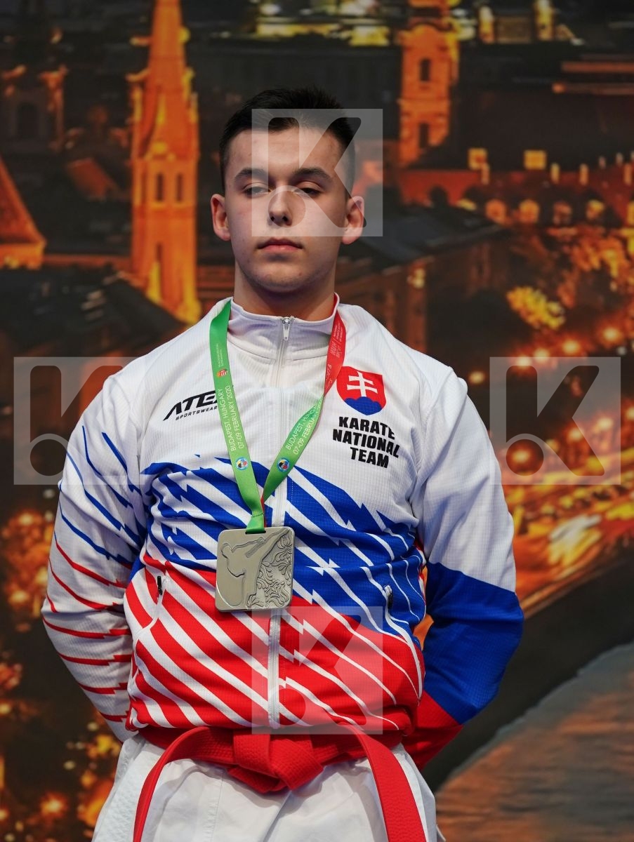 OZDEMIR ENES (TURKEY), STELCL ADAM (SLOVAKIA), BRANTOV DANILA (RUSSIAN FEDERATION), GARCIA CUADRADO OSCAR (SPAIN) in Junior Kata Male - Podium ceremony