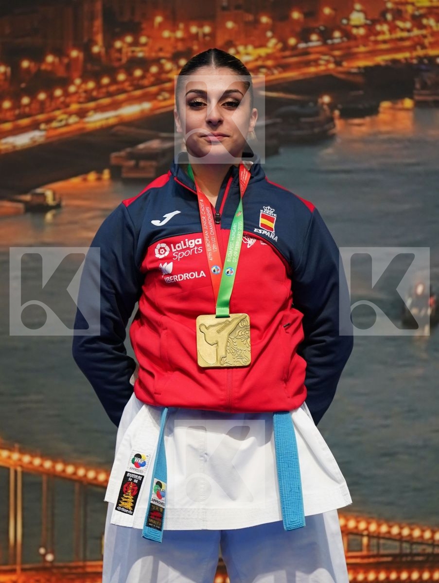 GARCIA LOZANO MARTA (SPAIN), COLAK KEYDA NUR (TURKEY), AMATO CAROLINA (ITALY), TAILY HELVETIA (FRANCE) in Under 21 Kata Female - Podium ceremony