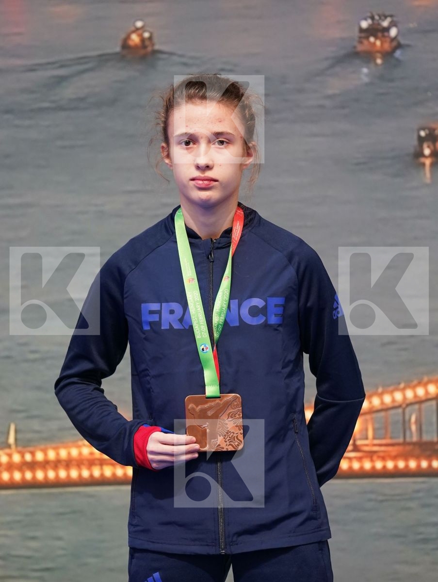 OZDEMIR MUSERREF (TURKEY), KVASNICOVA NINA (SLOVAKIA), BREUZARD CHLOE (FRANCE), OTT SIDNEY-MICHELLE (GERMANY) in Cadet Kumite Female -47 Kg - Podium ceremony