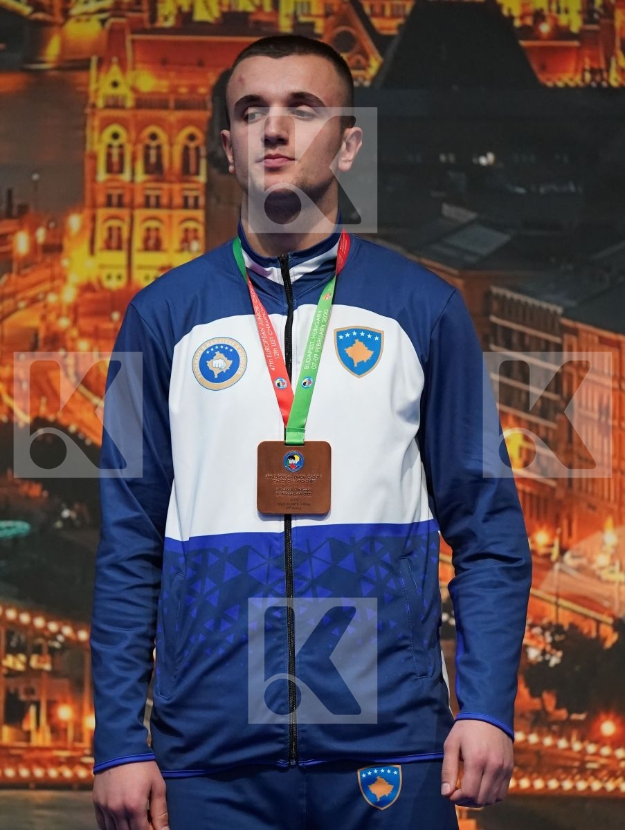LAHUNOV IHOR (UKRAINE), SMOLOVIC PREDRAG (MONTENEGRO), SHABANI BENJAMIN (KOSOVO), CREAN CHRISTOPHER MC CARTHY (IRELAND) in Under 21 Kumite Male 84+ Kg - Podium ceremony