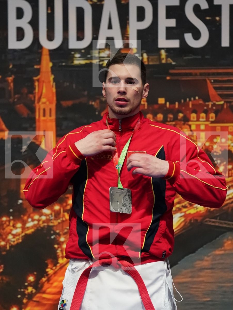 LAHUNOV IHOR (UKRAINE), SMOLOVIC PREDRAG (MONTENEGRO), SHABANI BENJAMIN (KOSOVO), CREAN CHRISTOPHER MC CARTHY (IRELAND) in Under 21 Kumite Male 84+ Kg - Podium ceremony