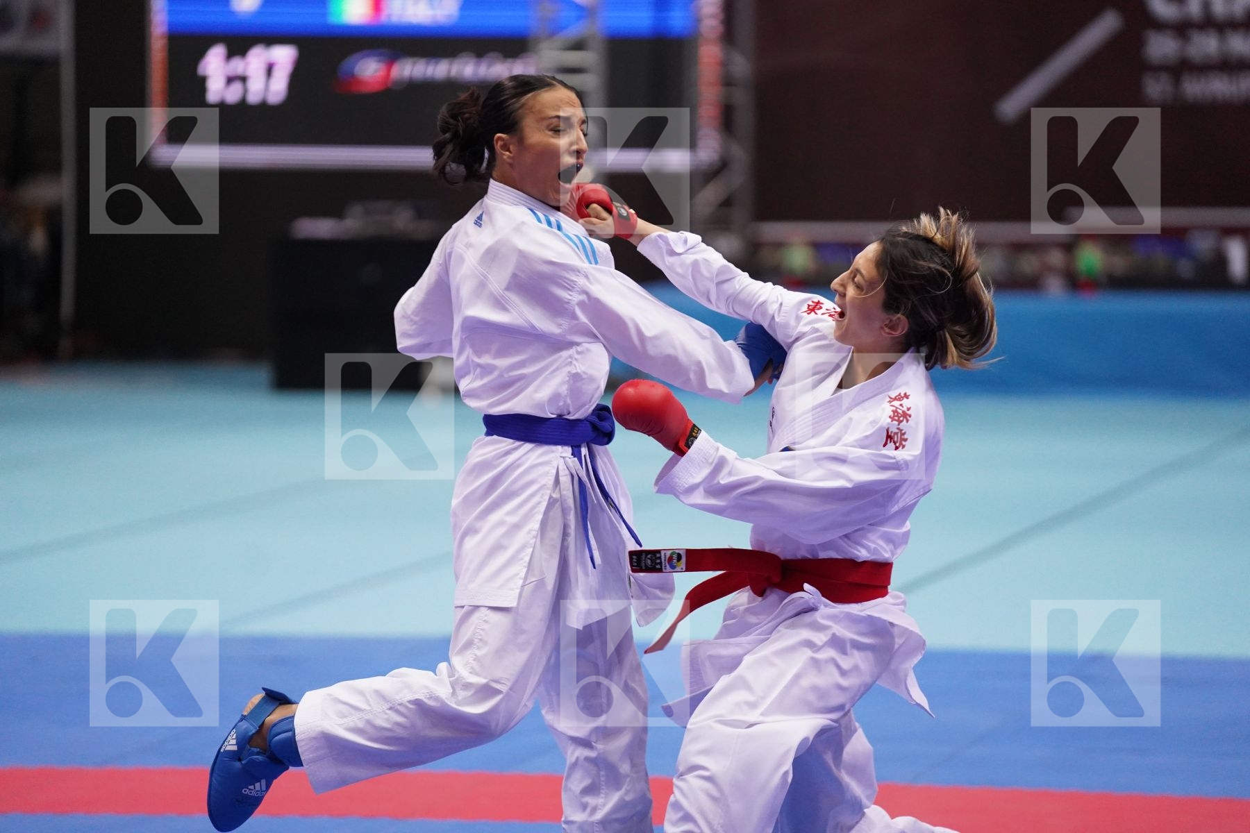 Kumite bronze bout featuring BRUNORI VERONICA	 & SADIGOVA MADINA