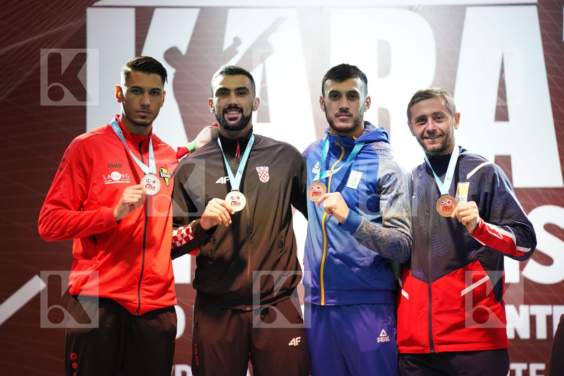 Podium featuring ARKANIA GOGITA	, KVESIC ANDJELO, COSTA LUCA, TALIBOV RYZVAN