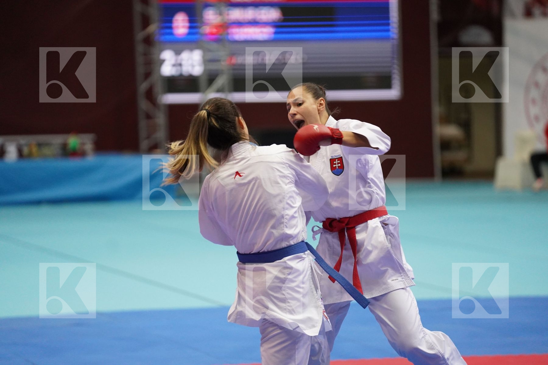 Kumite final bout featuring ELTEMUR EDA & KOPUNOVA MIROSLAVA