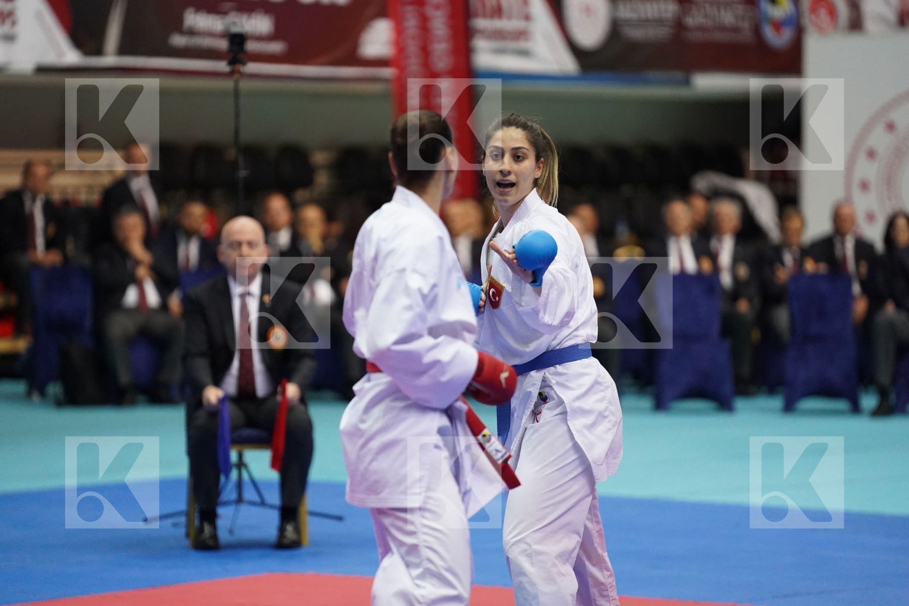Kumite final bout featuring ELTEMUR EDA & KOPUNOVA MIROSLAVA