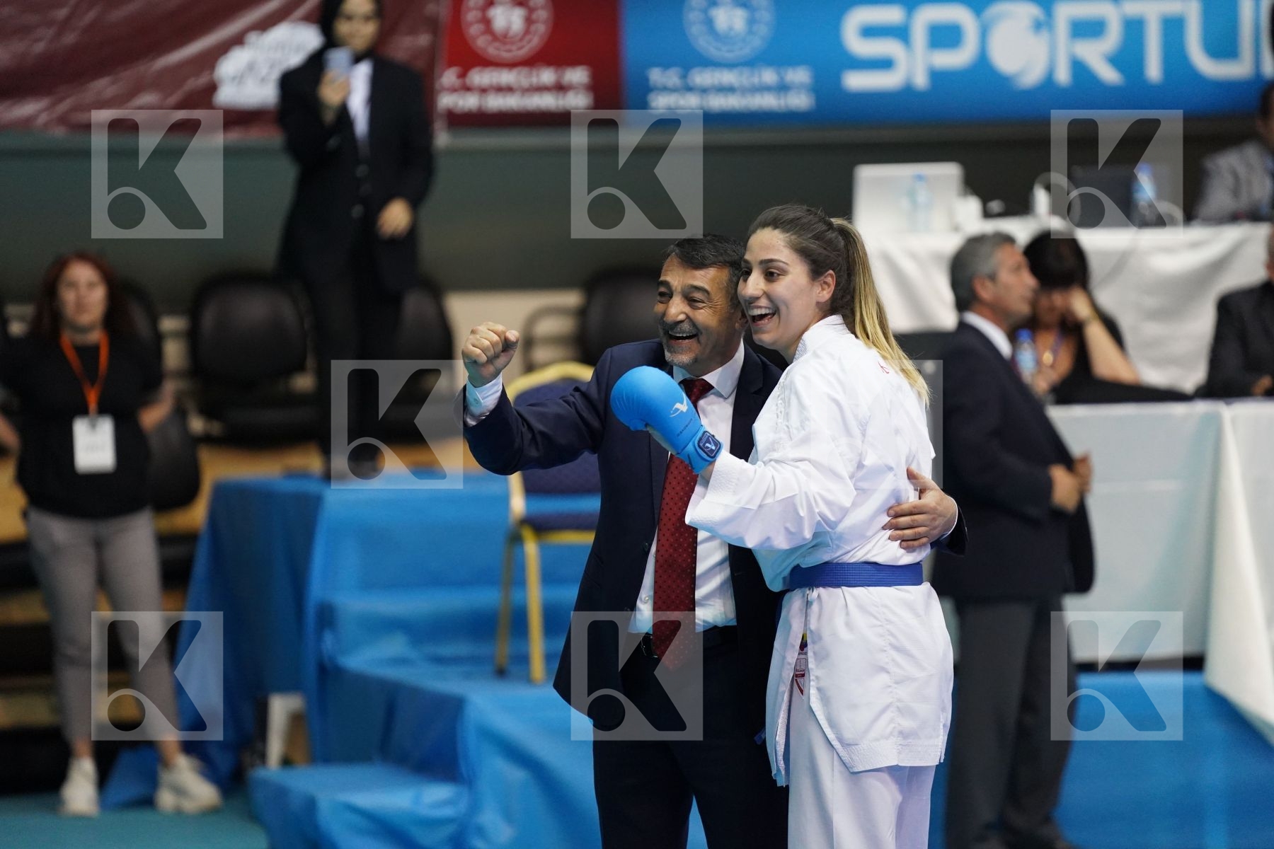 Kumite final bout featuring ELTEMUR EDA & KOPUNOVA MIROSLAVA