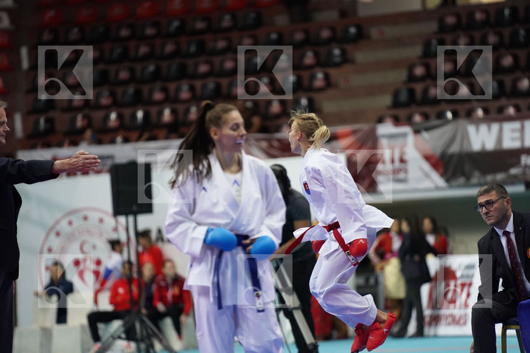 Kumite final bout featuring SUCHANKOVA INGRIDA & MIGGOU ANNA