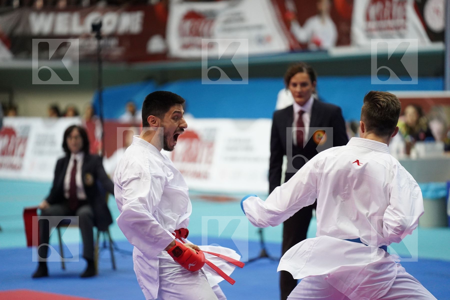 Kumite final bout featuring ELTEMUR ERMAN & WILKINS BRANDON BRIAN