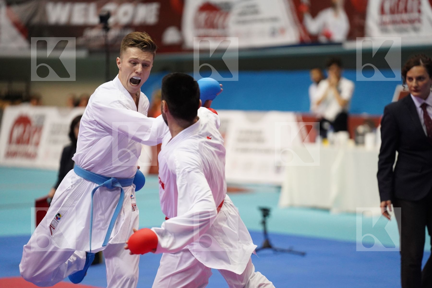 Kumite final bout featuring ELTEMUR ERMAN & WILKINS BRANDON BRIAN