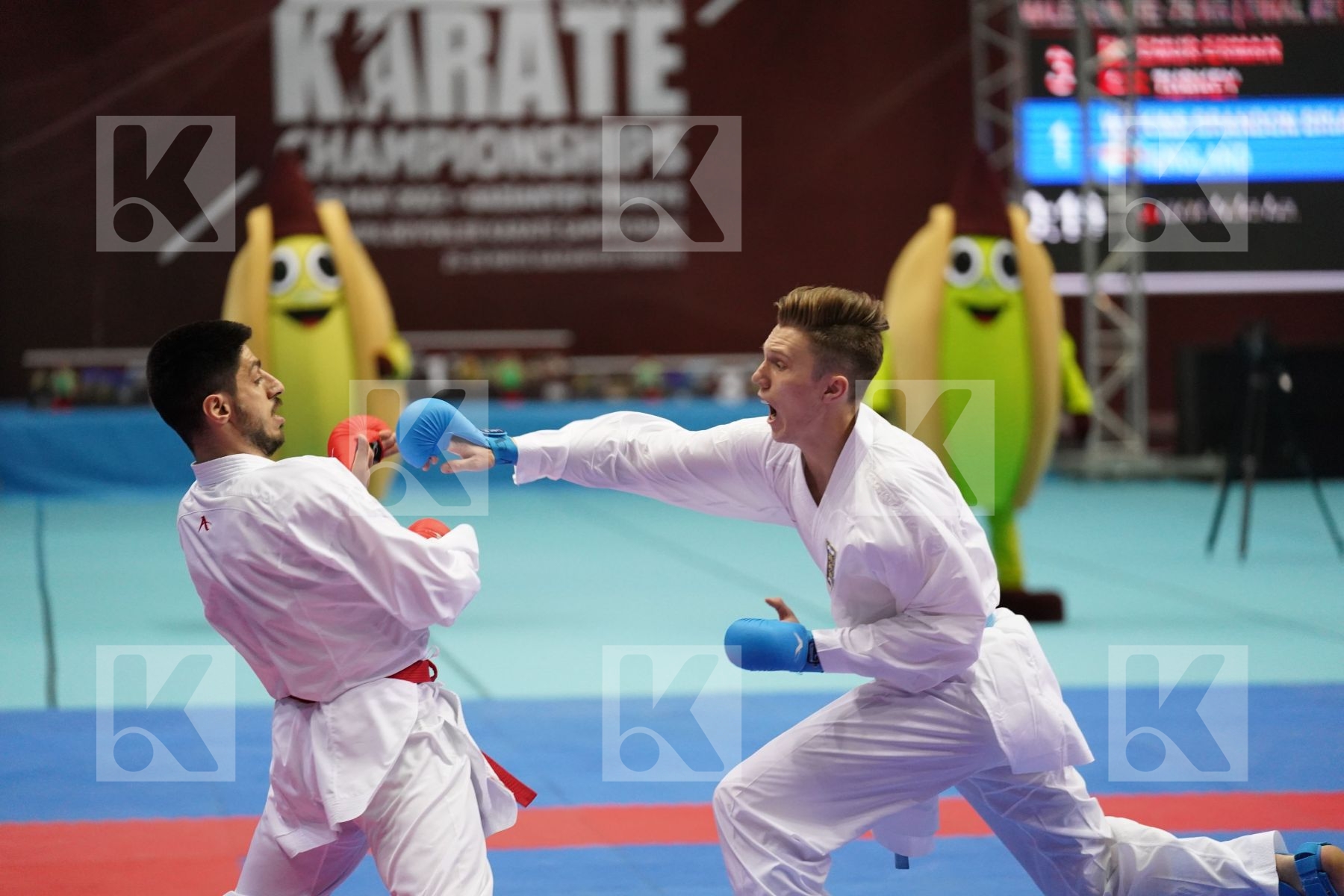 Kumite final bout featuring ELTEMUR ERMAN & WILKINS BRANDON BRIAN