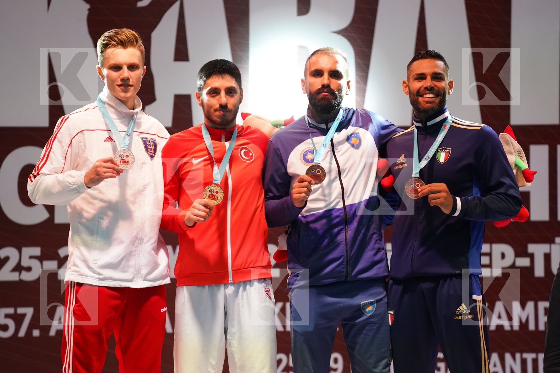 Podium featuring ELTEMUR ERMAN, WILKINS BRANDON BRIAN, SHABANI ELHAMI, BUSA LUIGI