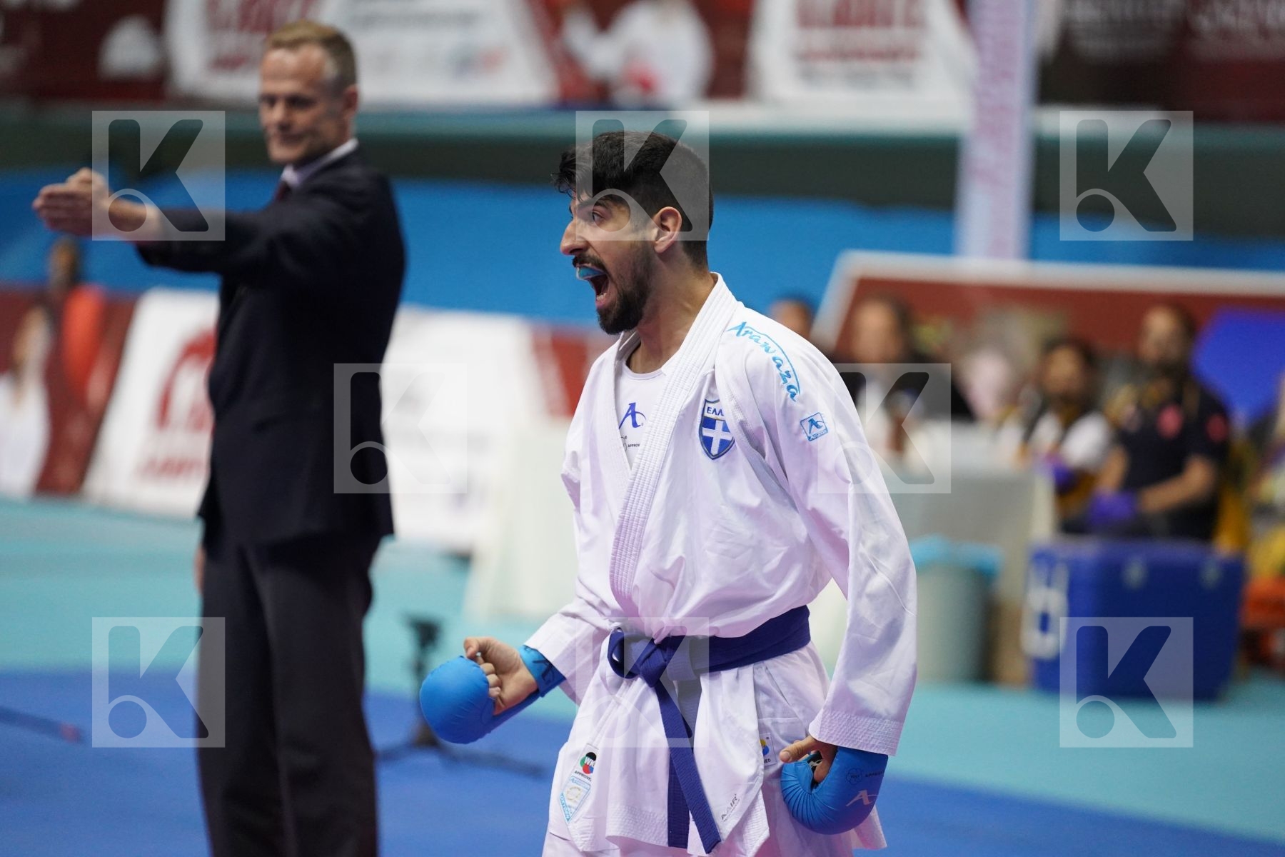 Kumite bronze bout featuring HAAS FLORIAN & XENOS CHRISTOS-STEFANOS