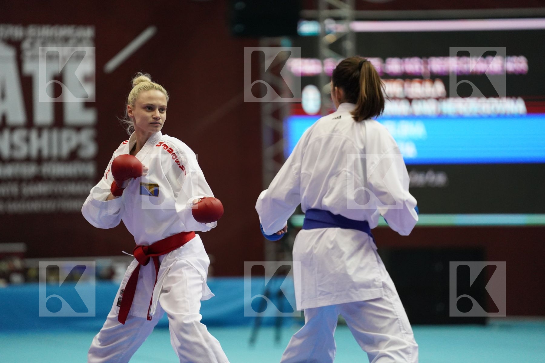 Kumite bronze bout featuring PEHAR JELENA & AHMETOVIC LEJLA