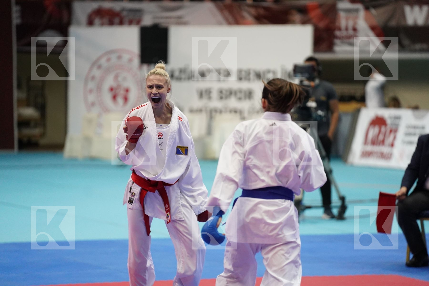 Kumite bronze bout featuring PEHAR JELENA & AHMETOVIC LEJLA