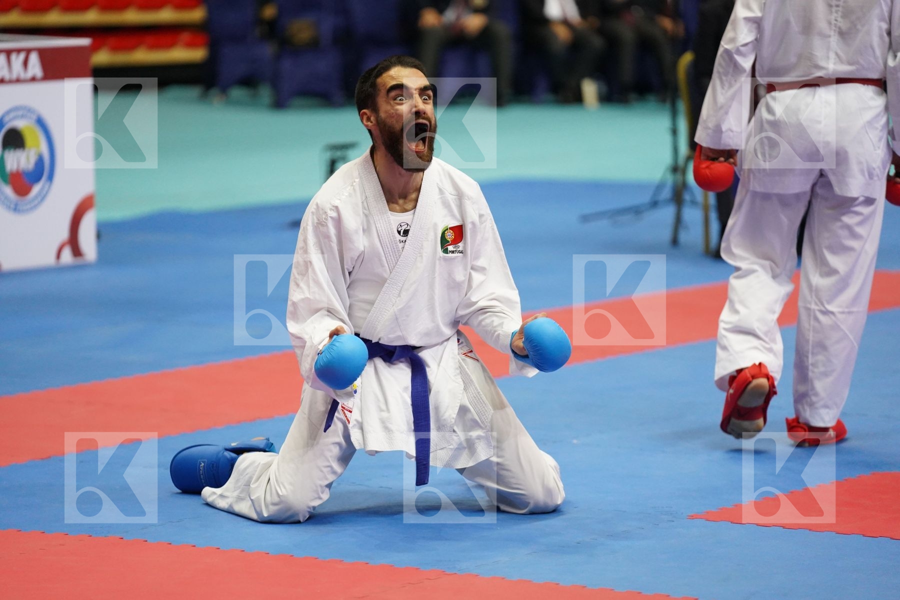 Kumite bronze bout featuring JOKSIC STEFAN & MENDES JOAQUIM