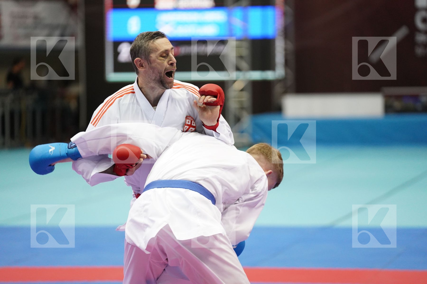 Kumite bronze bout featuring ANDERSON GREG	 & ARKANIA GOGITA