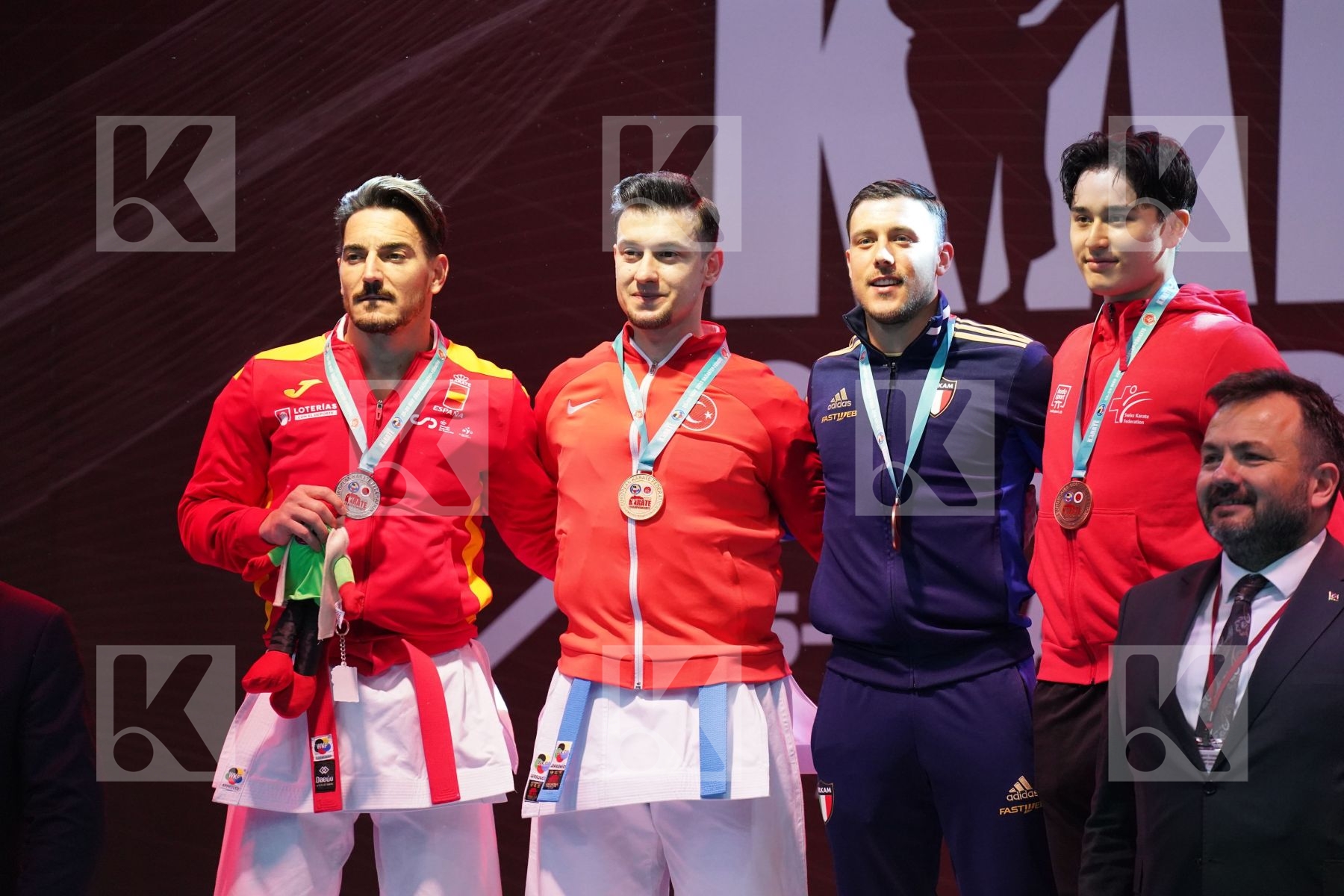 Podium featuring QUINTERO CAPDEVILA DAMIAN HUGO, SOFUOGLU ALI, BUSATO MATTIA, UJIHARA YUKI