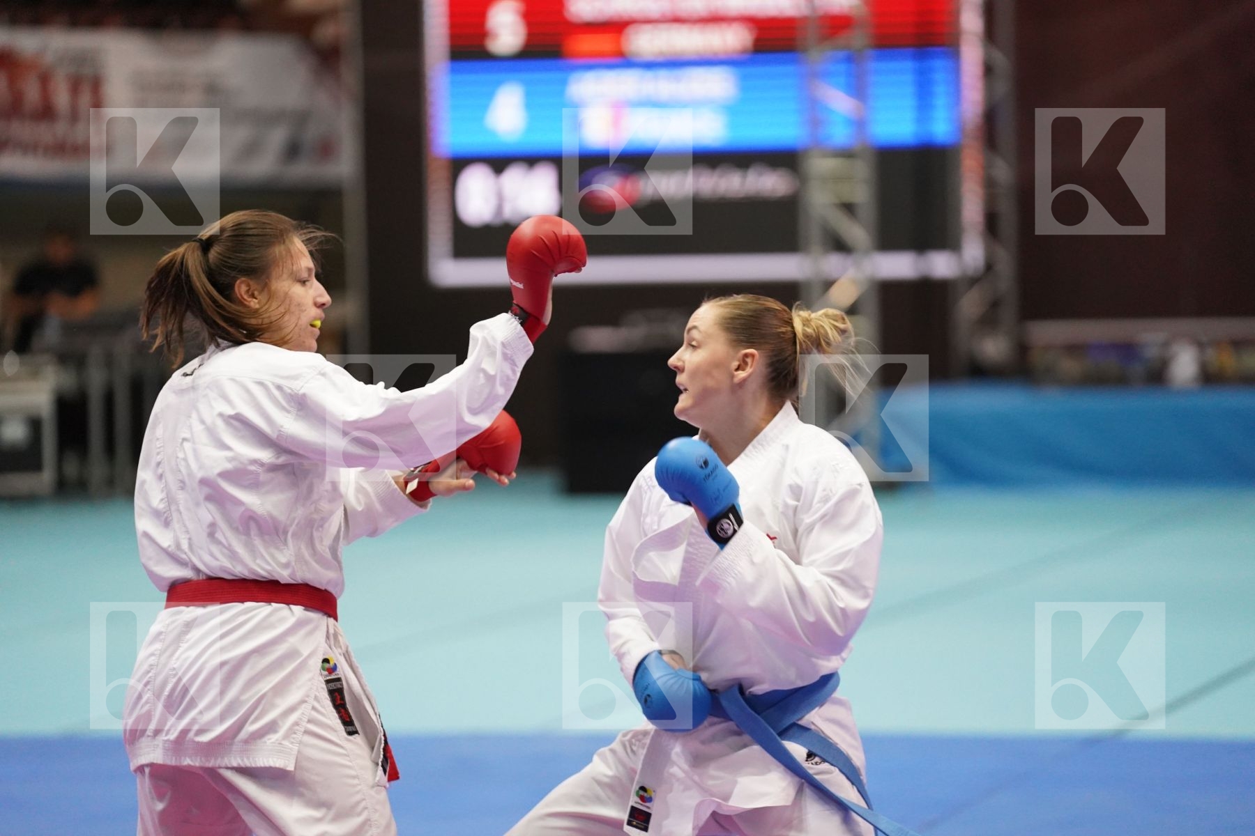 Kumite bronze bout featuring AGIER ALIZEE	 & SCHROETER MADELEINE