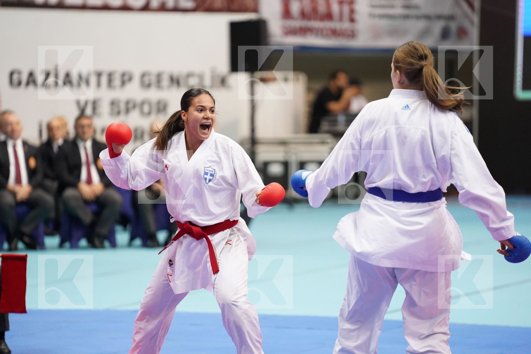 Kumite bronze bout featuring KYDONAKI KYRIAKI & LESJAK LUCIJA