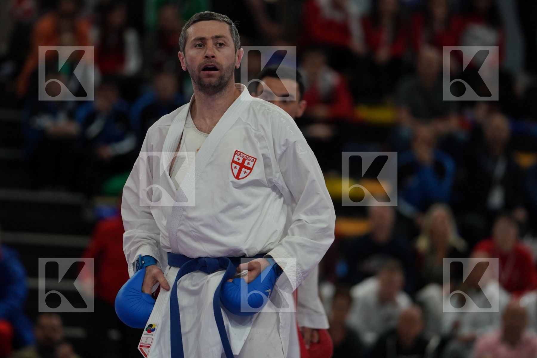 KVESIC ANDJELO (CROATIA) vs ARKANIA GOGITA (GEORGIA) in Senior Kumite 84+ Kg - Bronze bout