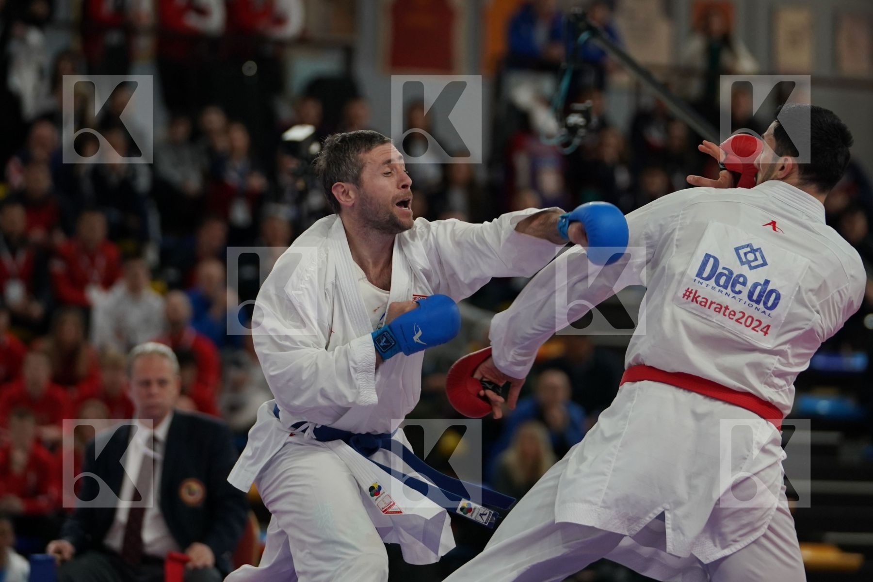 KVESIC ANDJELO (CROATIA) vs ARKANIA GOGITA (GEORGIA) in Senior Kumite 84+ Kg - Bronze bout