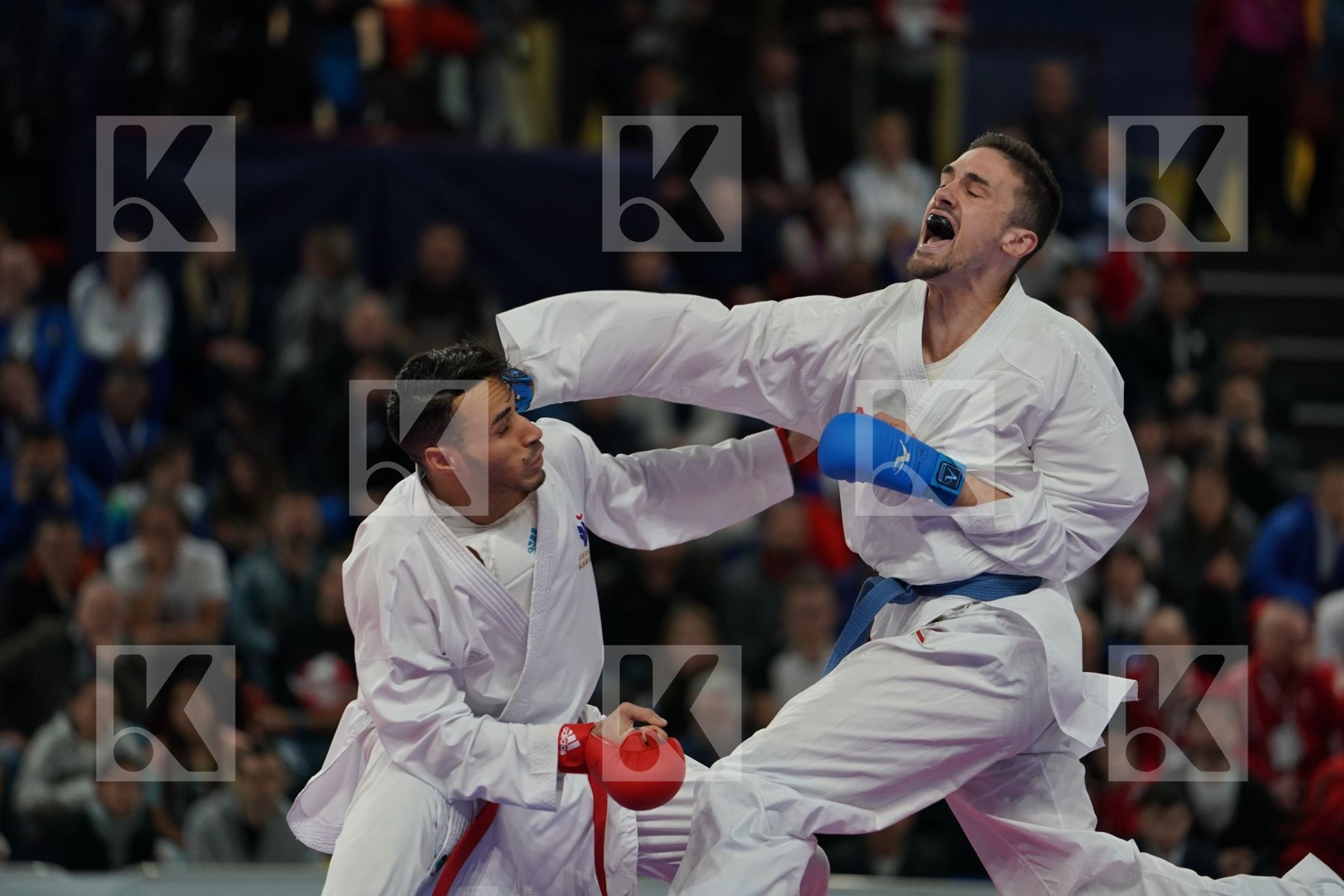 ABDESSELEM FAROUK (FRANCE) vs KVESIC IVAN (CROATIA) in Senior Kumite -84 Kg - Bronze bout