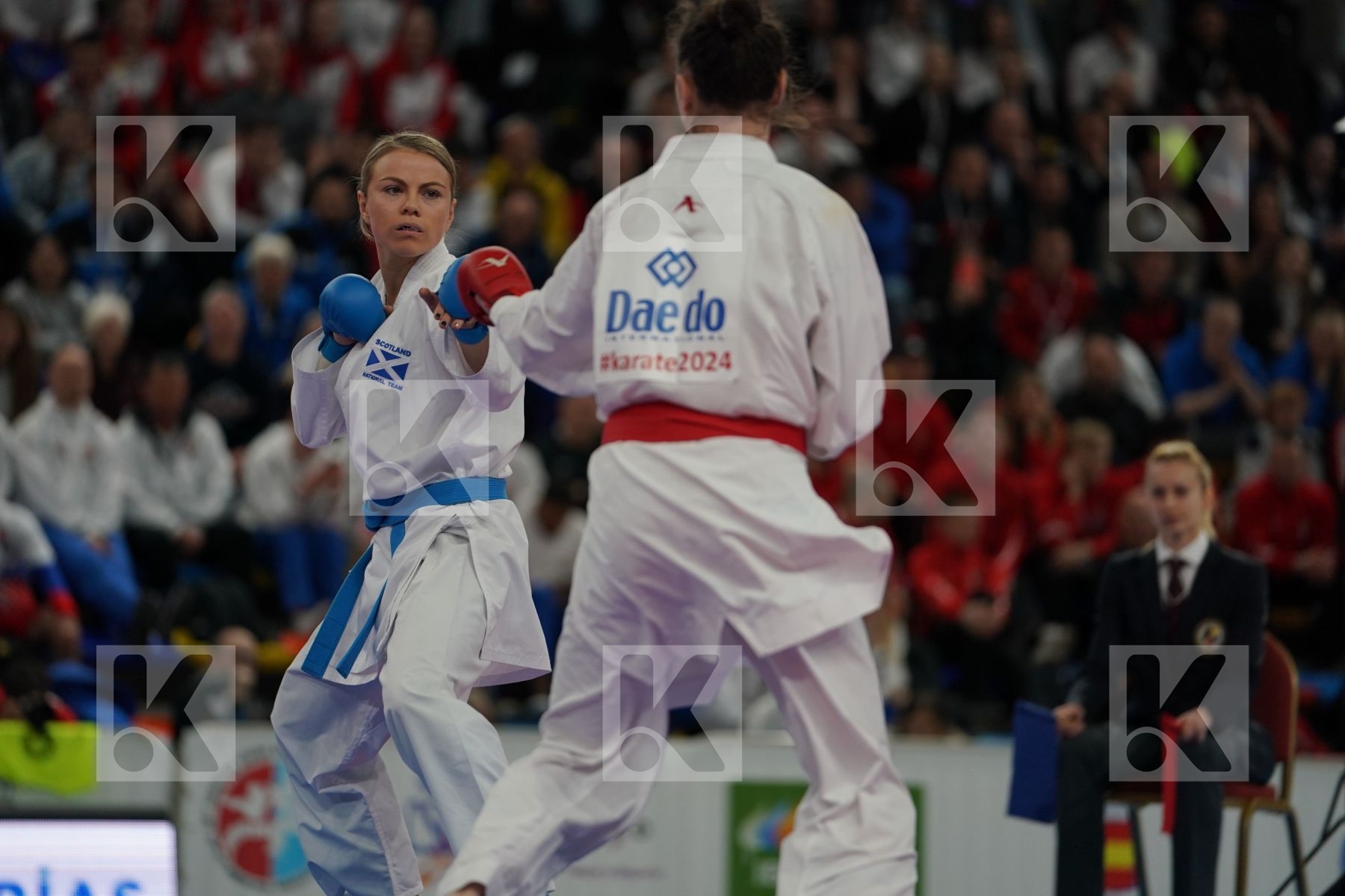 MAKSIMOVIC JELENA (MONTENEGRO) vs CONNELL AMY (SCOTLAND) in Senior Kumite -55 Kg - Bronze bout