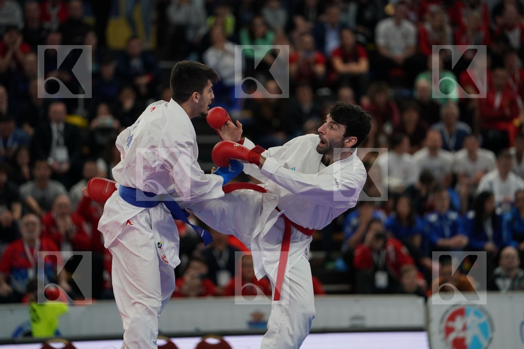 TKEBUCHAVA DAVID (GEORGIA) vs SAMDAN ERAY (TURKEY) in Senior Kumite -60 Kg - Bronze bout