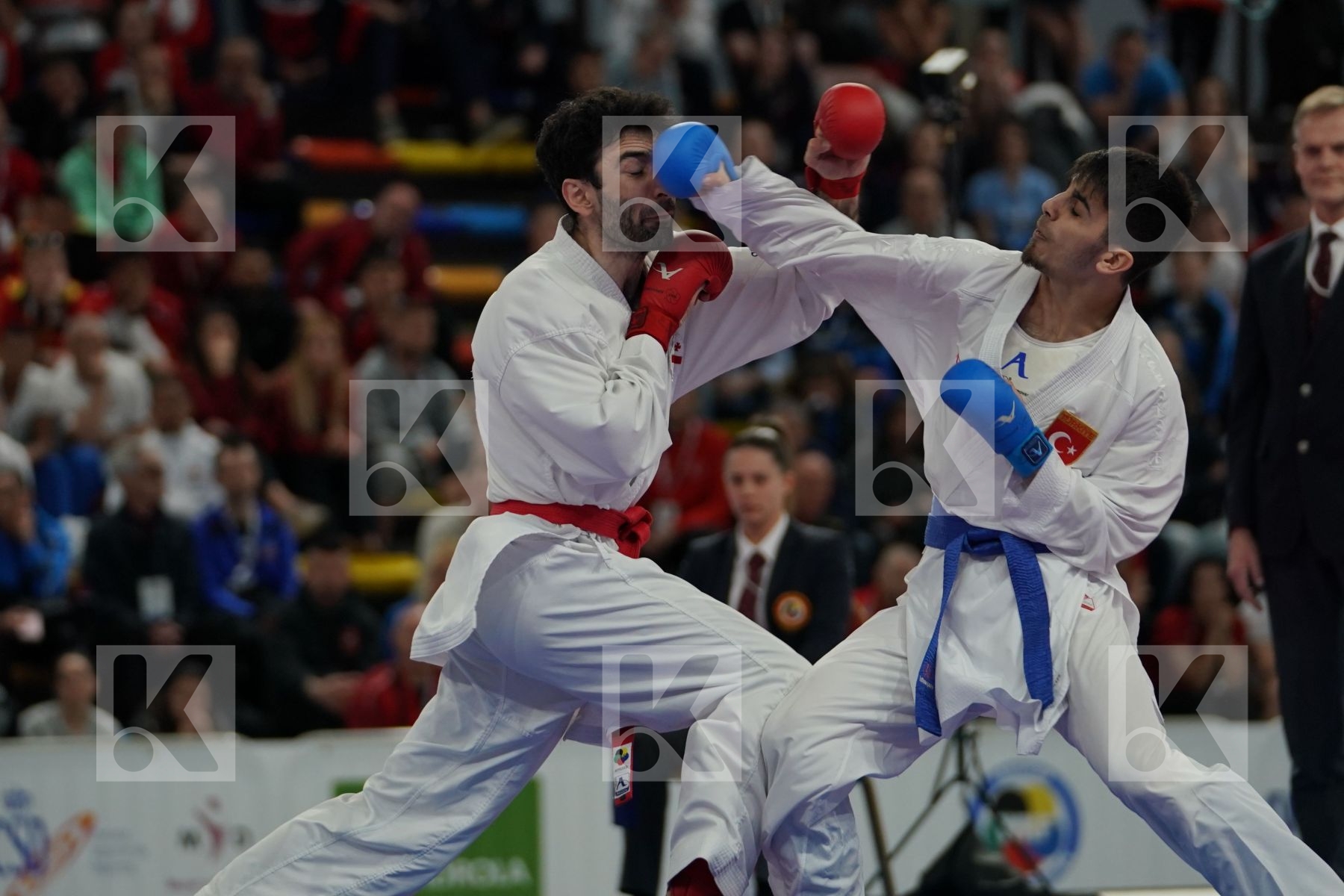TKEBUCHAVA DAVID (GEORGIA) vs SAMDAN ERAY (TURKEY) in Senior Kumite -60 Kg - Bronze bout