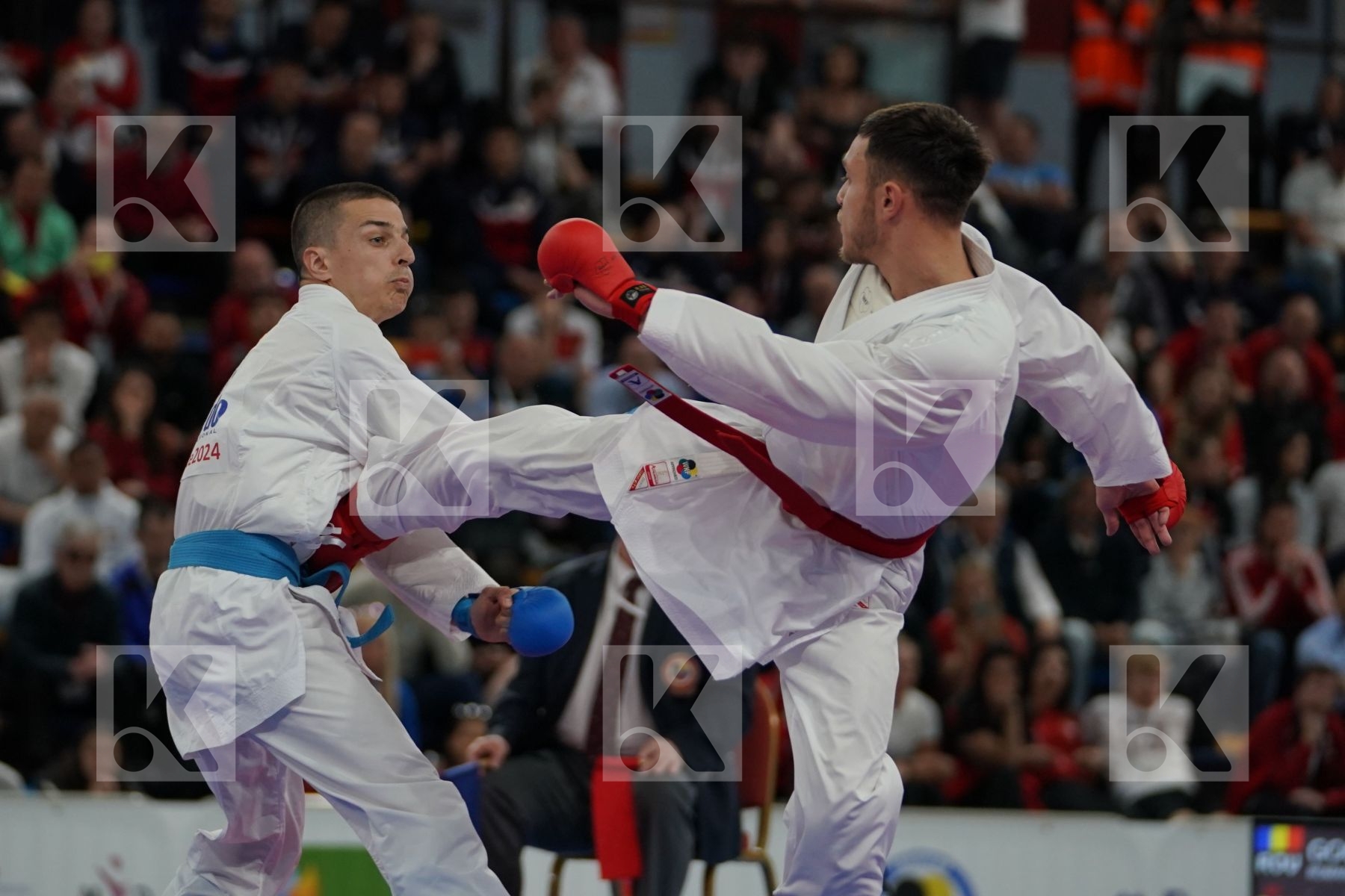 GOGOLOSI BOGDAN MARIAN FLORIN (ROUMANIA) vs PAVLOV EMIL (MACEDONIA) in Senior Kumite -60 Kg - Bronze bout