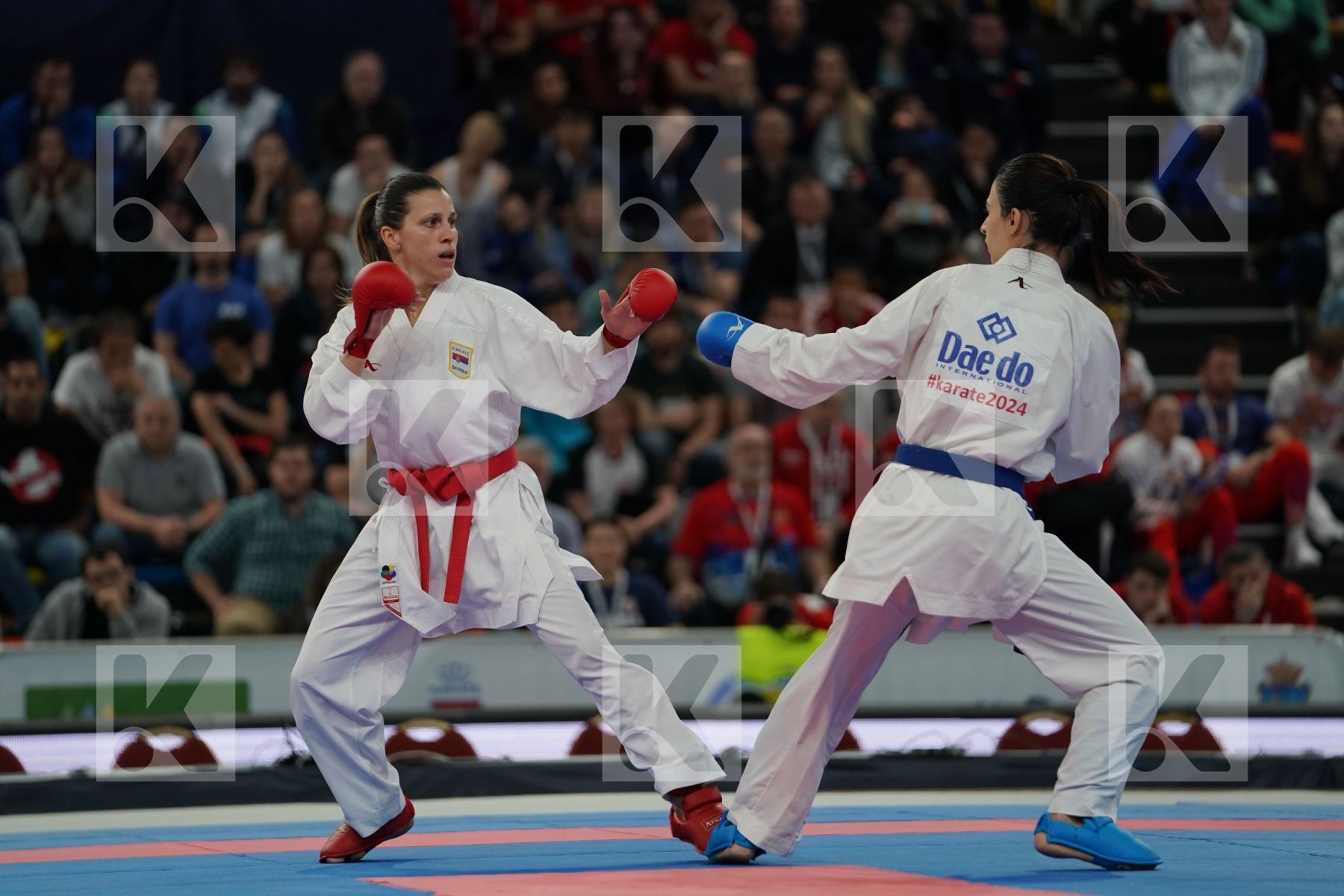 MILIVOJCEVIC JELENA (SERBIA) vs ALIYEVA NURANE (AZERBAIJAN) in Senior Kumite -50 Kg - Bronze bout