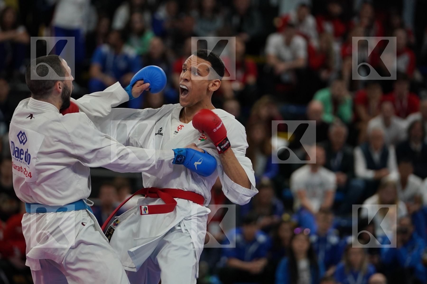 TADISSI YVES MARTIAL (HUNGARIA) vs JOKSIC STEFAN (SERBIA) in Senior Kumite -67 Kg - Bronze bout
