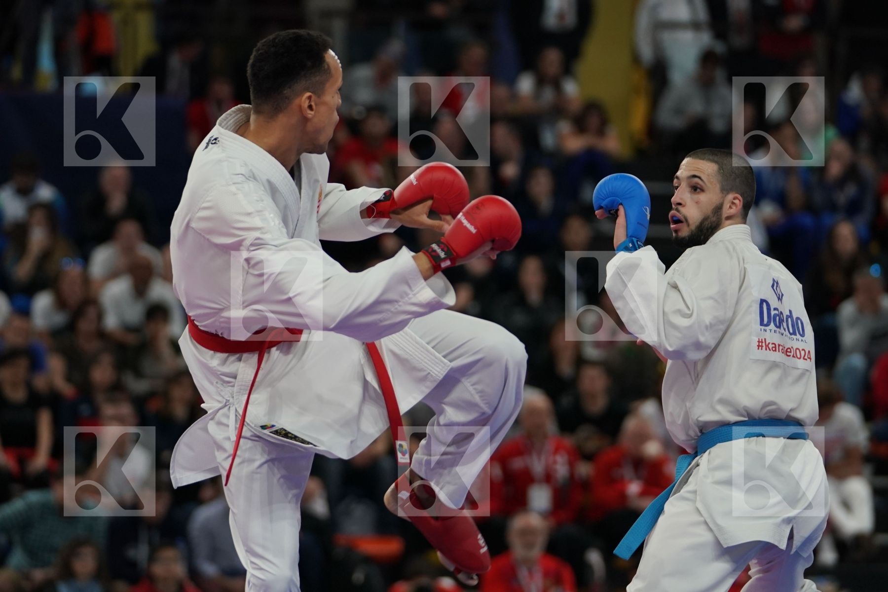 TADISSI YVES MARTIAL (HUNGARIA) vs JOKSIC STEFAN (SERBIA) in Senior Kumite -67 Kg - Bronze bout