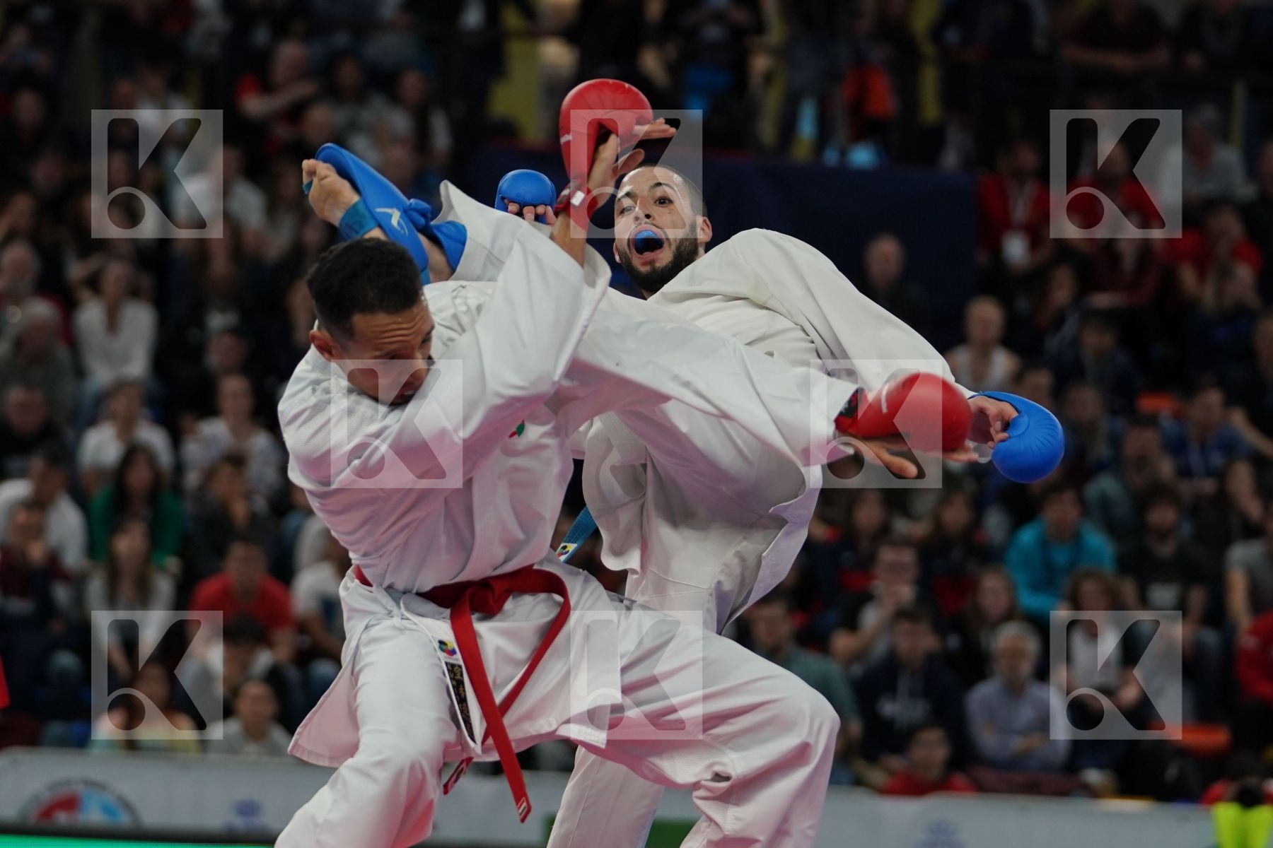TADISSI YVES MARTIAL (HUNGARIA) vs JOKSIC STEFAN (SERBIA) in Senior Kumite -67 Kg - Bronze bout