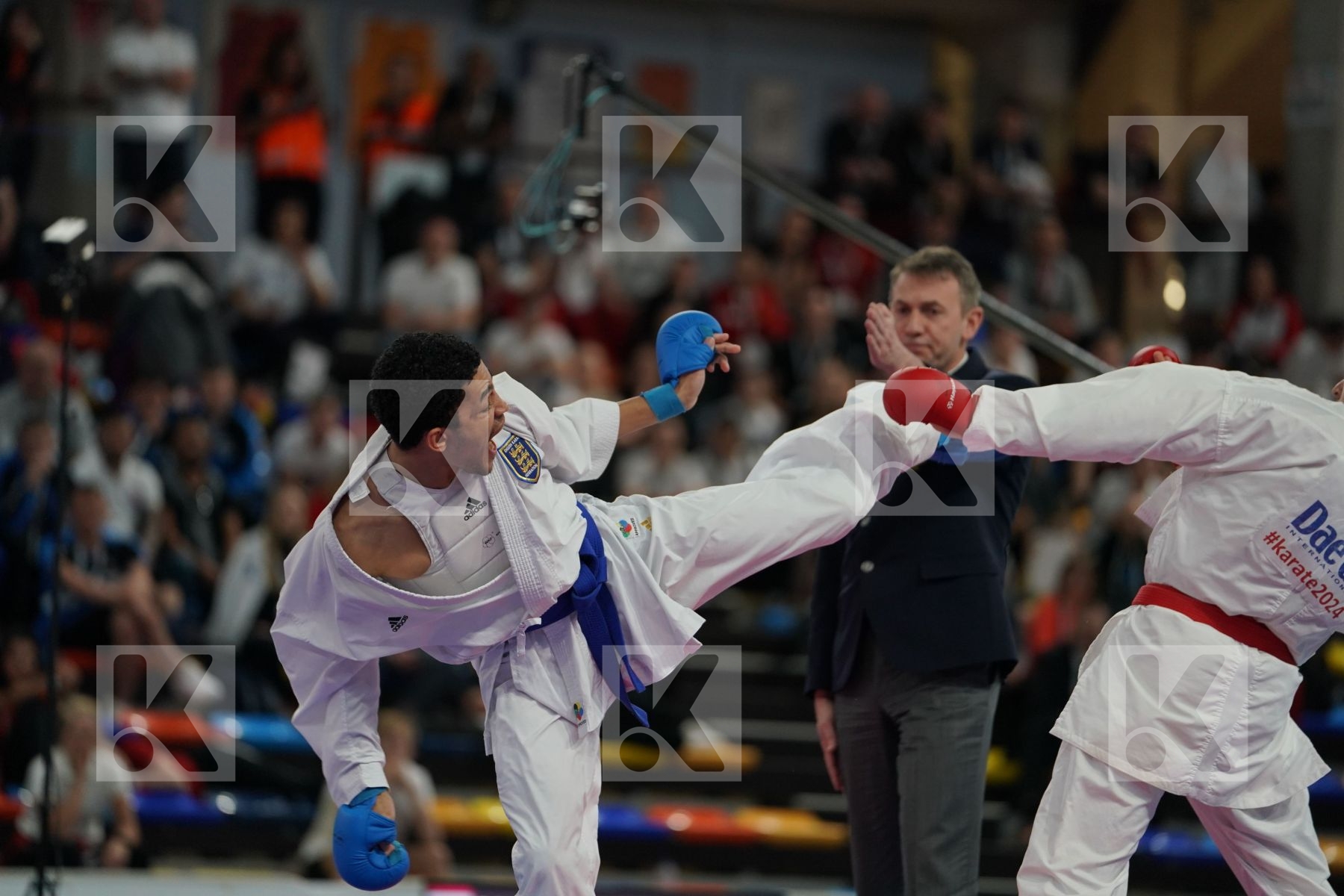 POKORNY STEFAN (AUSTRIA) vs THOMAS JORDAN (ENGLAND) in Senior Kumite -67 Kg - Bronze bout